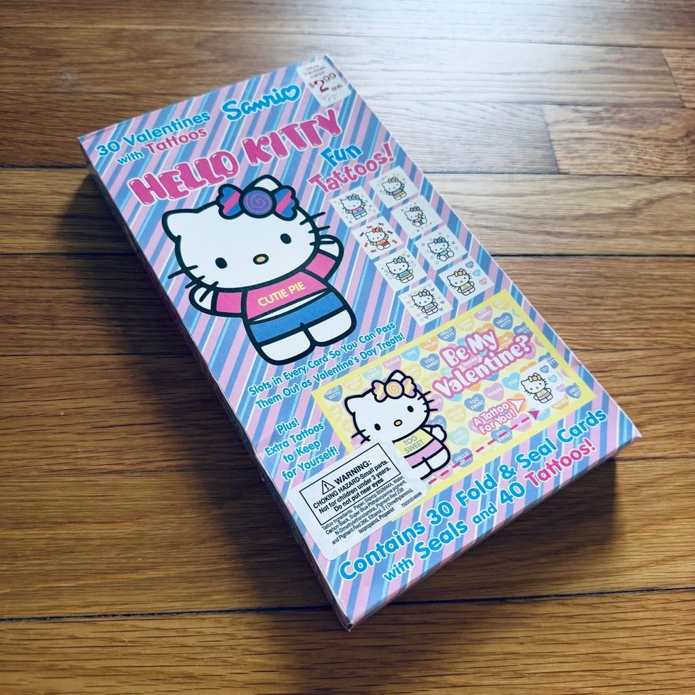 Hello Kitty Sanrio Vintage 2004 Valentines Cards Tattoos 2pk. 30ct. Boxes Sealed